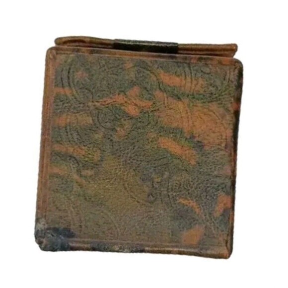 Egyptian Camel Leather Trinket Pill Jewelry Box Pharaoh Brown Cat Bastet 2.5" - Picture 9 of 9